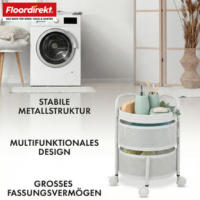 Rollwagen | Henry | Küchenwagen aus Stahl mit Rollen | Servierwagen | 3 oder 5 Etagen | Weiß & Schwarz