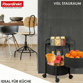 Rollwagen | Henry | Küchenwagen aus Stahl mit Rollen | Servierwagen | 3 oder 5 Etagen | Weiß & Schwarz