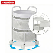 Rollwagen | Henry | Küchenwagen aus Stahl mit Rollen | Servierwagen | 3 oder 5 Etagen | Weiß & Schwarz