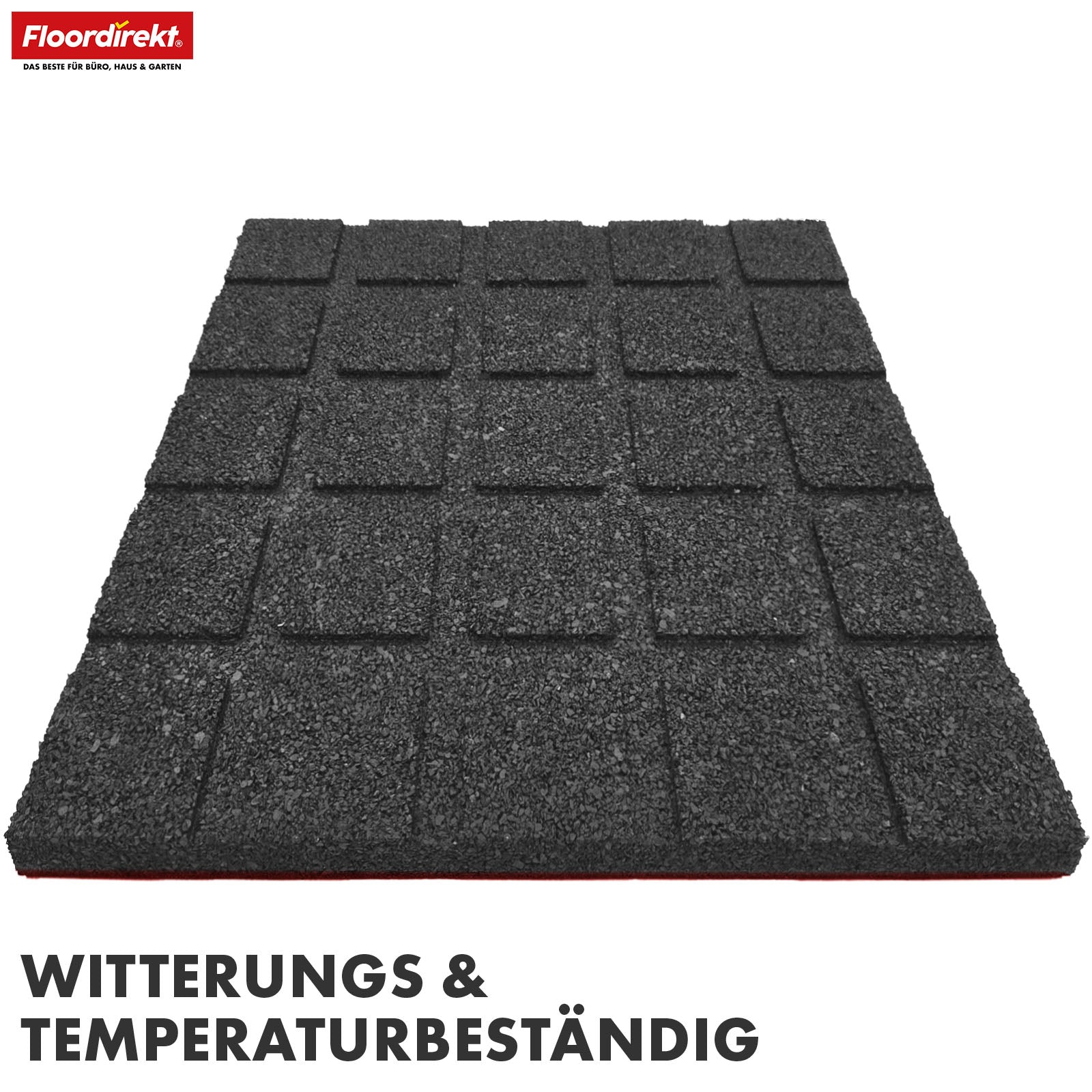 Fallschutzmatte | Play Protect | Rutschfester, robuster Gummi-Bodenschutz | Verschiedene Stärken & Farben | 50 x 50 cm