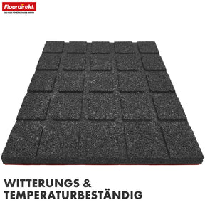 Fallschutzmatte | Play Protect | Rutschfester, robuster Gummi-Bodenschutz | Verschiedene Stärken & Farben | 50 x 50 cm