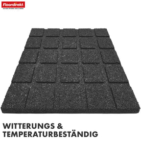 Fallschutzmatte | Play Protect | Rutschfester, robuster Gummi-Bodenschutz | Verschiedene Stärken & Farben | 50 x 50 cm