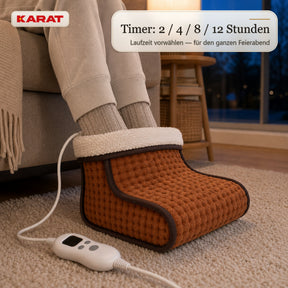Elektrischer Fußwärmer | Fjord | 6 Heizstufen bis 55 °C, Timer & Sherpa-Futter | 4 Farben