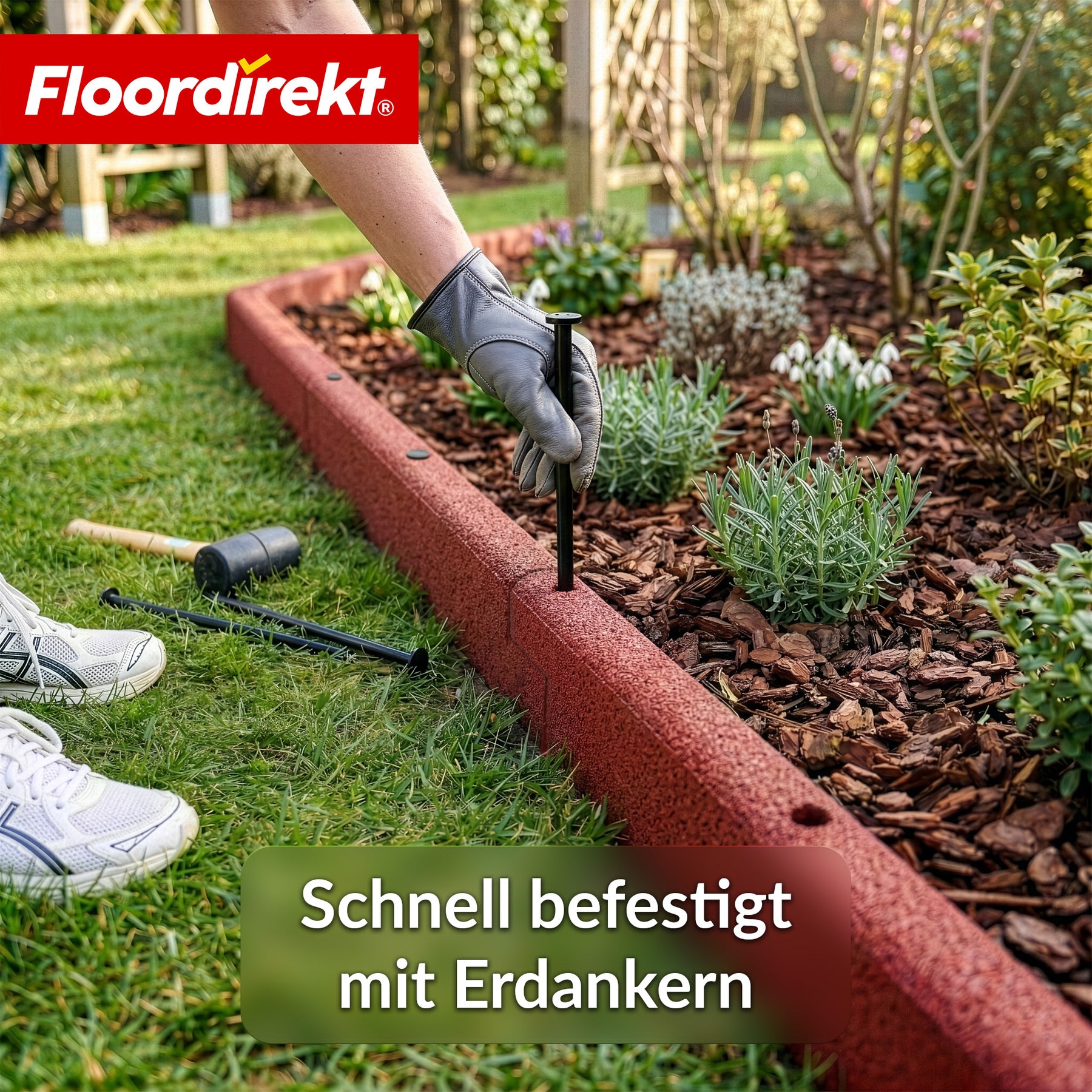 Gummi Randstein | Flexible Rasenkante & Beeteinfassung aus recyceltem Gummi für Garten, Wege & Terrasse
