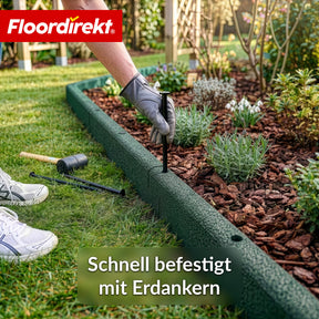 Gummi Randstein | Flexible Rasenkante & Beeteinfassung aus recyceltem Gummi für Garten, Wege & Terrasse