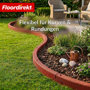 Gummi Randstein | Flexible Rasenkante & Beeteinfassung aus recyceltem Gummi für Garten, Wege & Terrasse