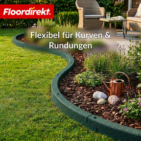 Gummi Randstein | Flexible Rasenkante & Beeteinfassung aus recyceltem Gummi für Garten, Wege & Terrasse