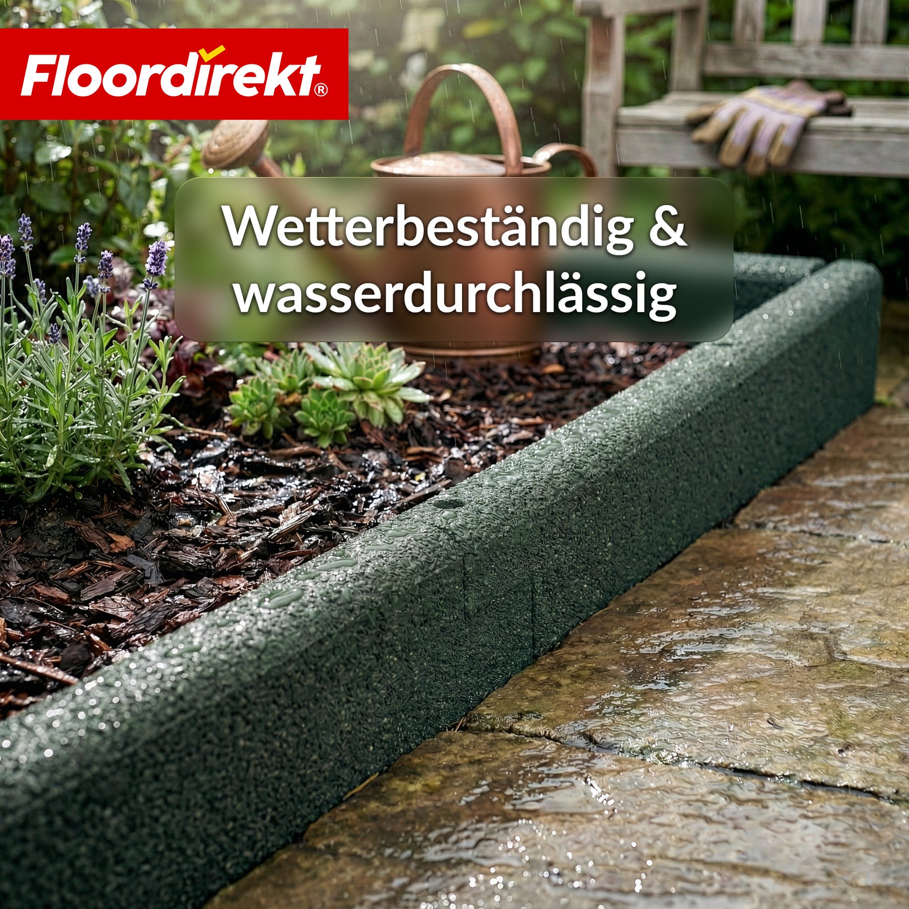 Gummi Randstein | Flexible Rasenkante & Beeteinfassung aus recyceltem Gummi für Garten, Wege & Terrasse