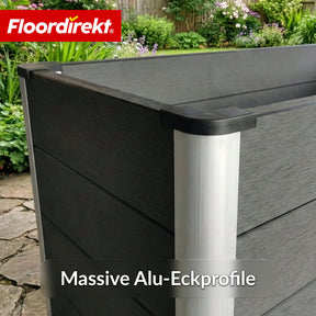 WPC-Hochbeet | Kasos | 150 x 70 x 75 cm | Anthrazit | Wetterfest, rückenschonend & langlebig | Offener Boden gegen Staunässe