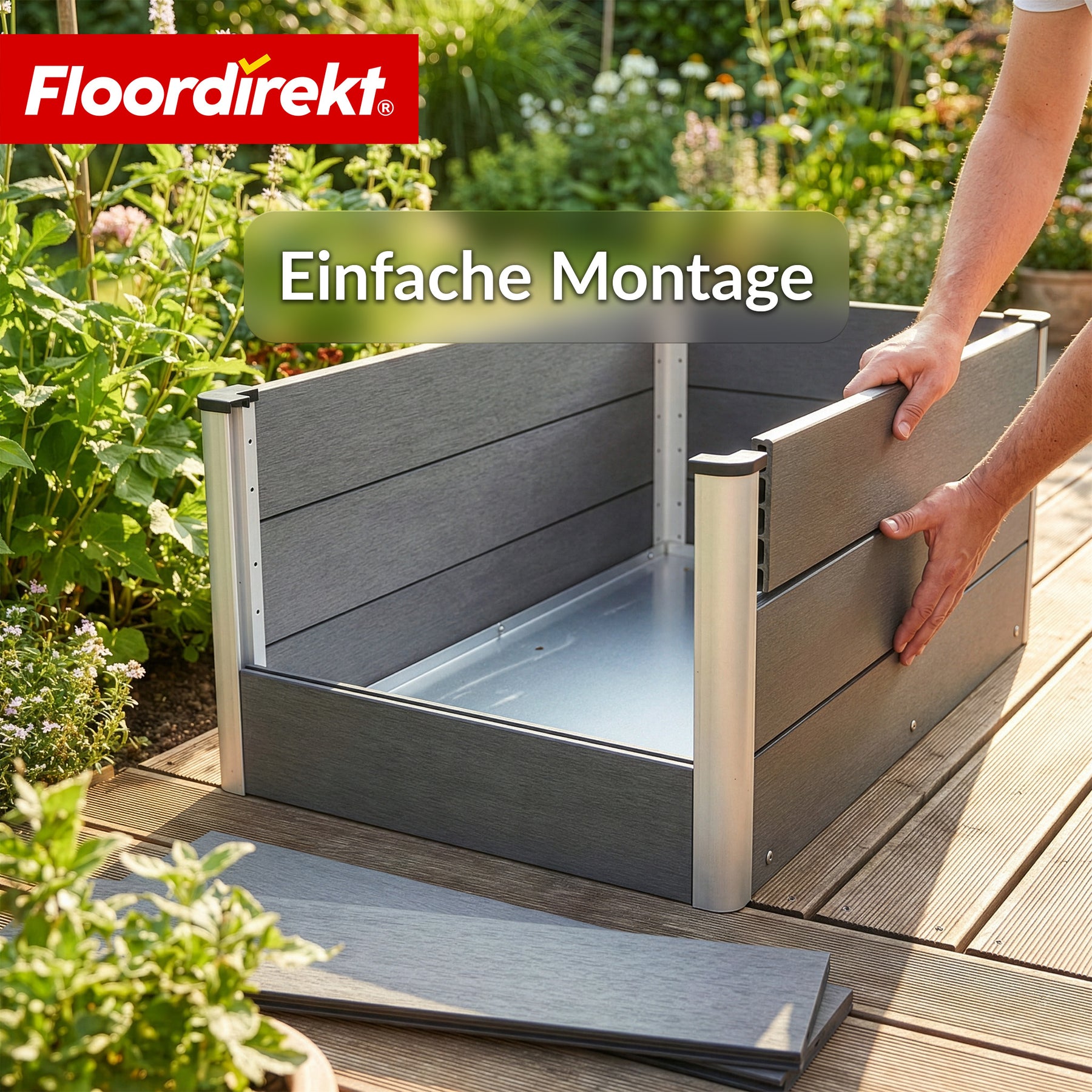 WPC-Hochbeet | Paros | Anthrazit | Wetterbeständig & langlebig | Für Garten & Terrasse | Verschiedene Größen