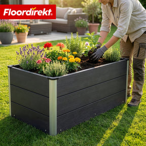 WPC-Hochbeet | Paros | Anthrazit | Wetterbeständig & langlebig | Für Garten & Terrasse | Verschiedene Größen