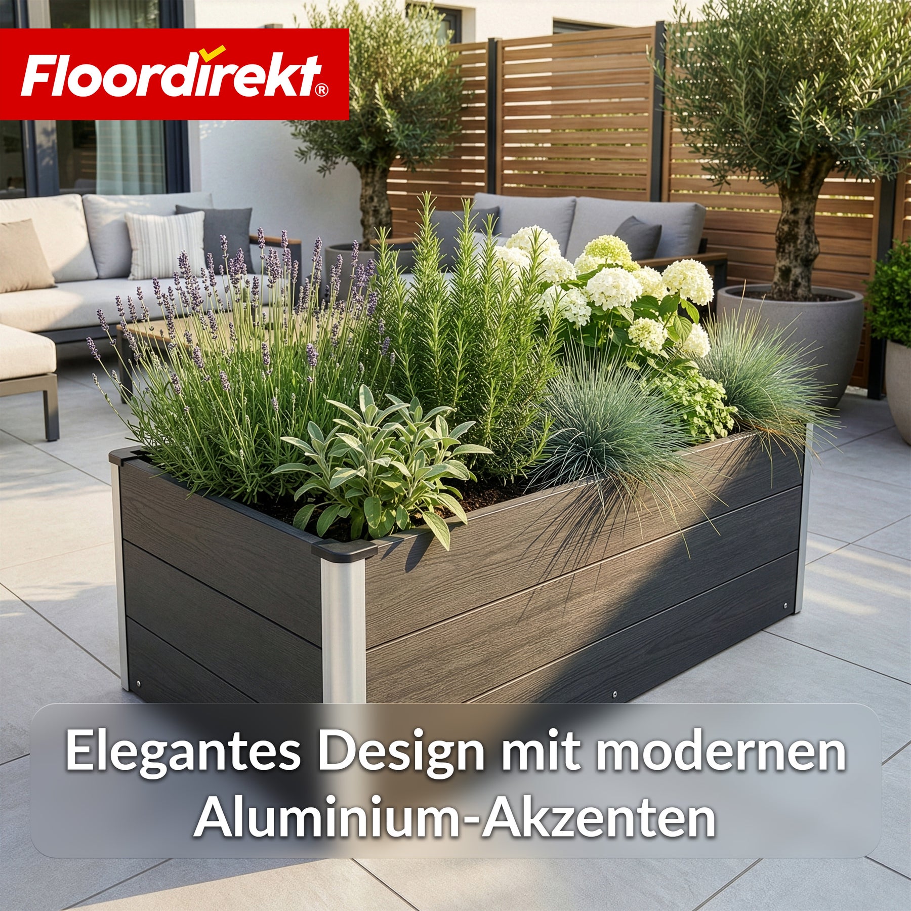 WPC-Hochbeet | Paros | Anthrazit | Wetterbeständig & langlebig | Für Garten & Terrasse | Verschiedene Größen