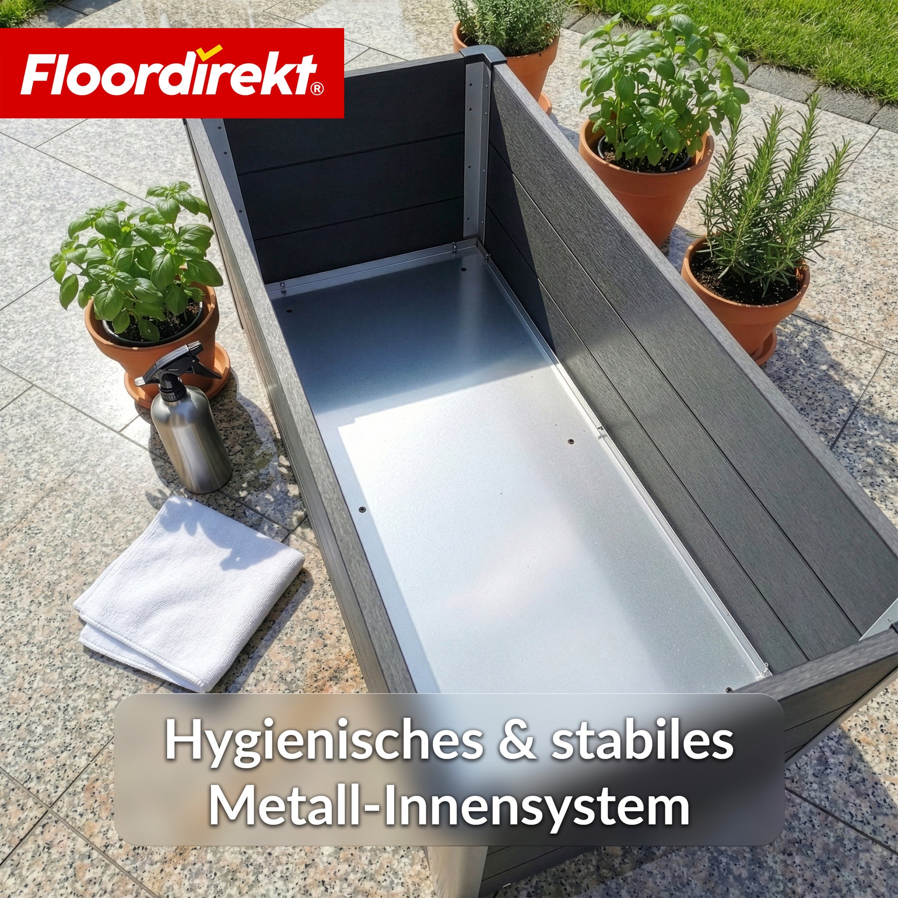 WPC-Hochbeet | Paros | Anthrazit | Wetterbeständig & langlebig | Für Garten & Terrasse | Verschiedene Größen