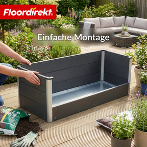 WPC-Hochbeet | Paros | Anthrazit | Wetterbeständig & langlebig | Für Garten & Terrasse | Verschiedene Größen