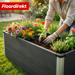 WPC-Hochbeet | Paros | Anthrazit | Wetterbeständig & langlebig | Für Garten & Terrasse | Verschiedene Größen