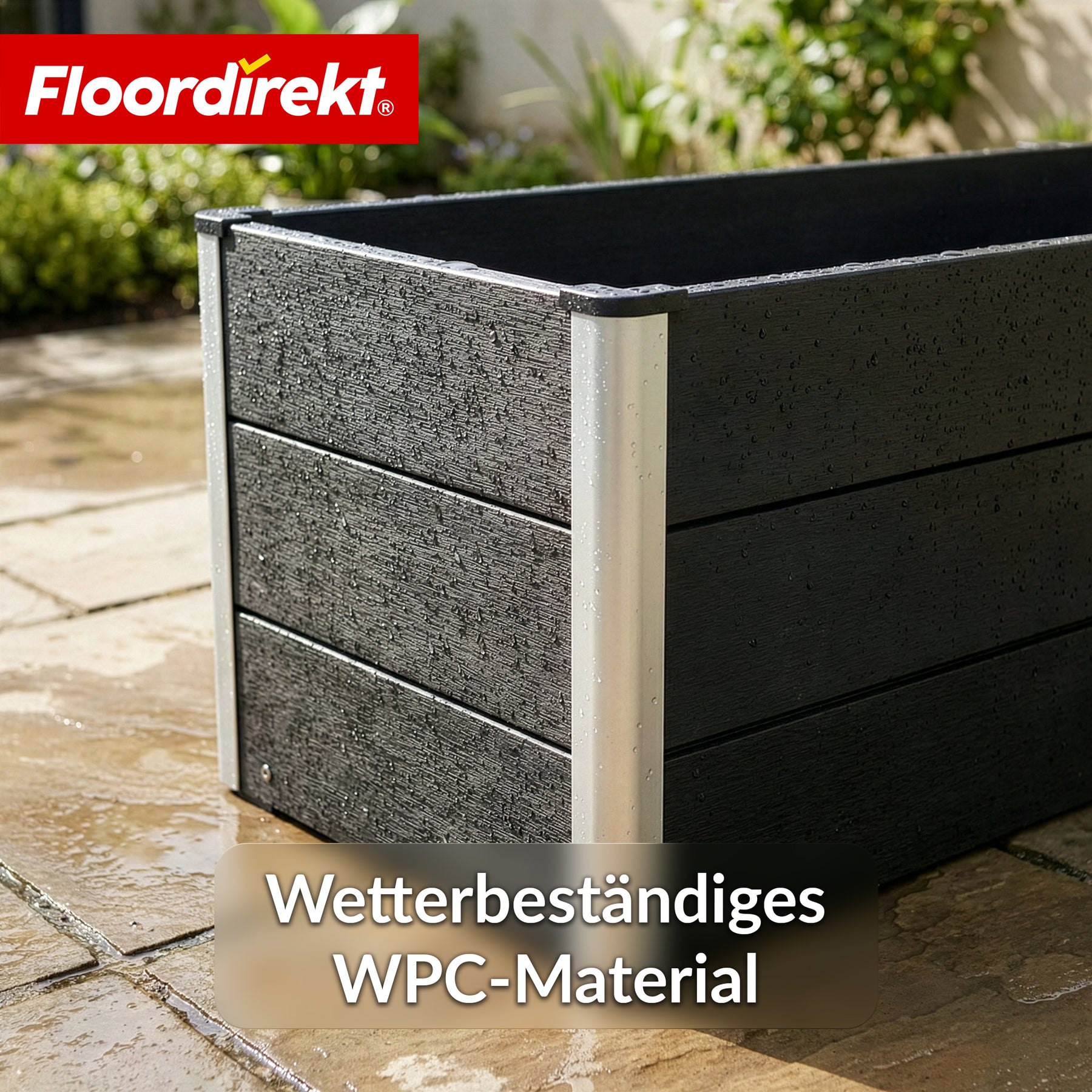 WPC-Hochbeet | Paros | Anthrazit | Wetterbeständig & langlebig | Für Garten & Terrasse | Verschiedene Größen