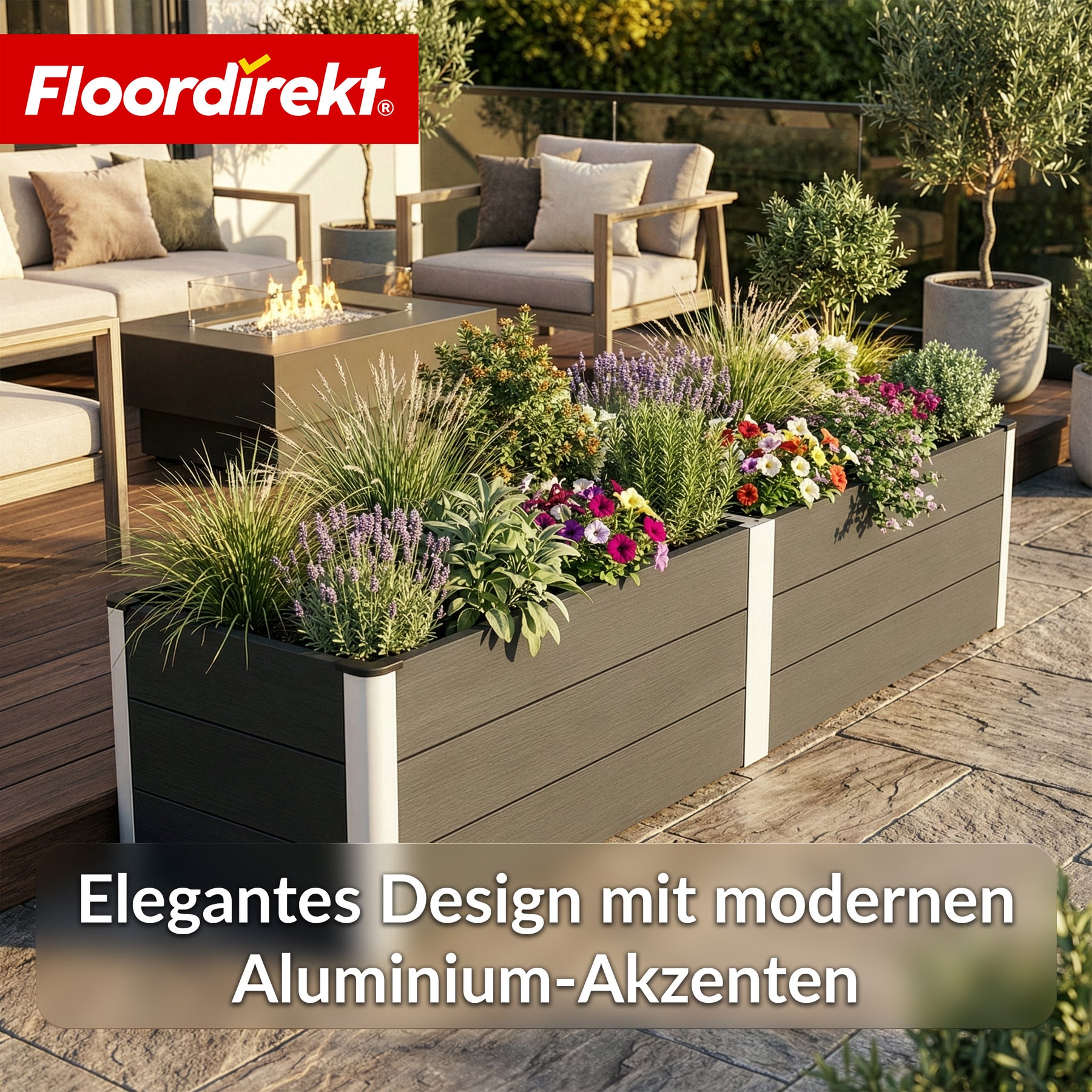 WPC-Hochbeet | Paros | Anthrazit | Wetterbeständig & langlebig | Für Garten & Terrasse | Verschiedene Größen