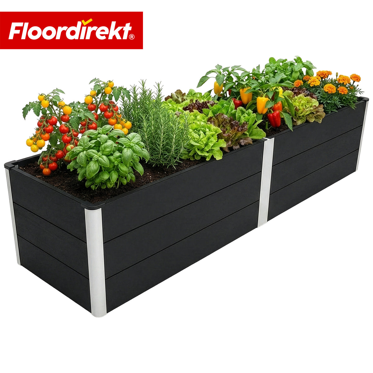 WPC-Hochbeet | Paros | Anthrazit | Wetterbeständig & langlebig | Für Garten & Terrasse | Verschiedene Größen