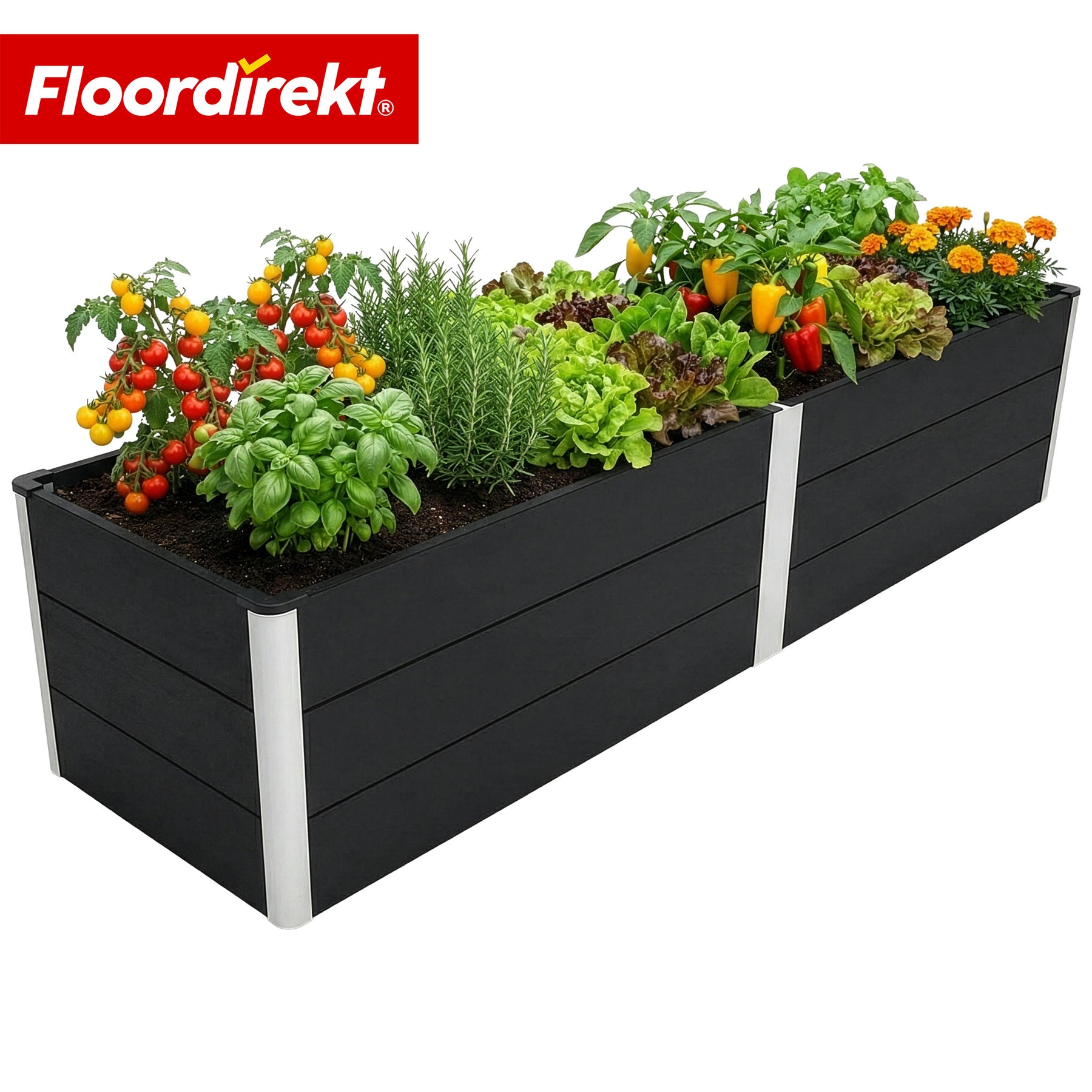 WPC-Hochbeet | Paros | Anthrazit | Wetterbeständig & langlebig | Für Garten & Terrasse | Verschiedene Größen