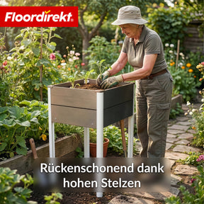 WPC-Hochbeet | Salina | Anthrazit | Hochbeet auf Stelzen 60 x 50 x 90 cm | Wetterbeständig & pflegeleicht