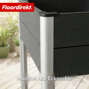 WPC-Hochbeet | Salina | Anthrazit | Hochbeet auf Stelzen 60 x 50 x 90 cm | Wetterbeständig & pflegeleicht