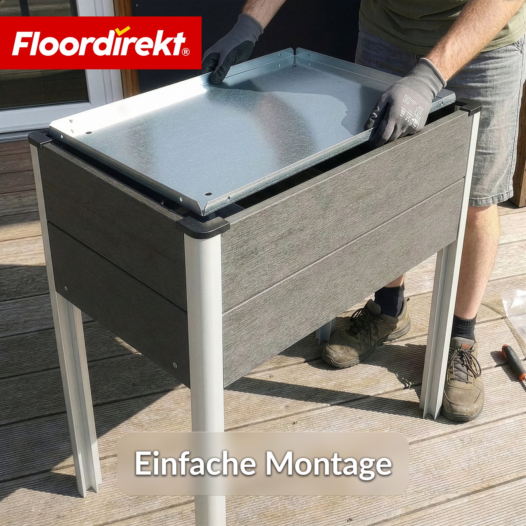 WPC-Hochbeet | Salina | Anthrazit | Hochbeet auf Stelzen 60 x 50 x 90 cm | Wetterbeständig & pflegeleicht