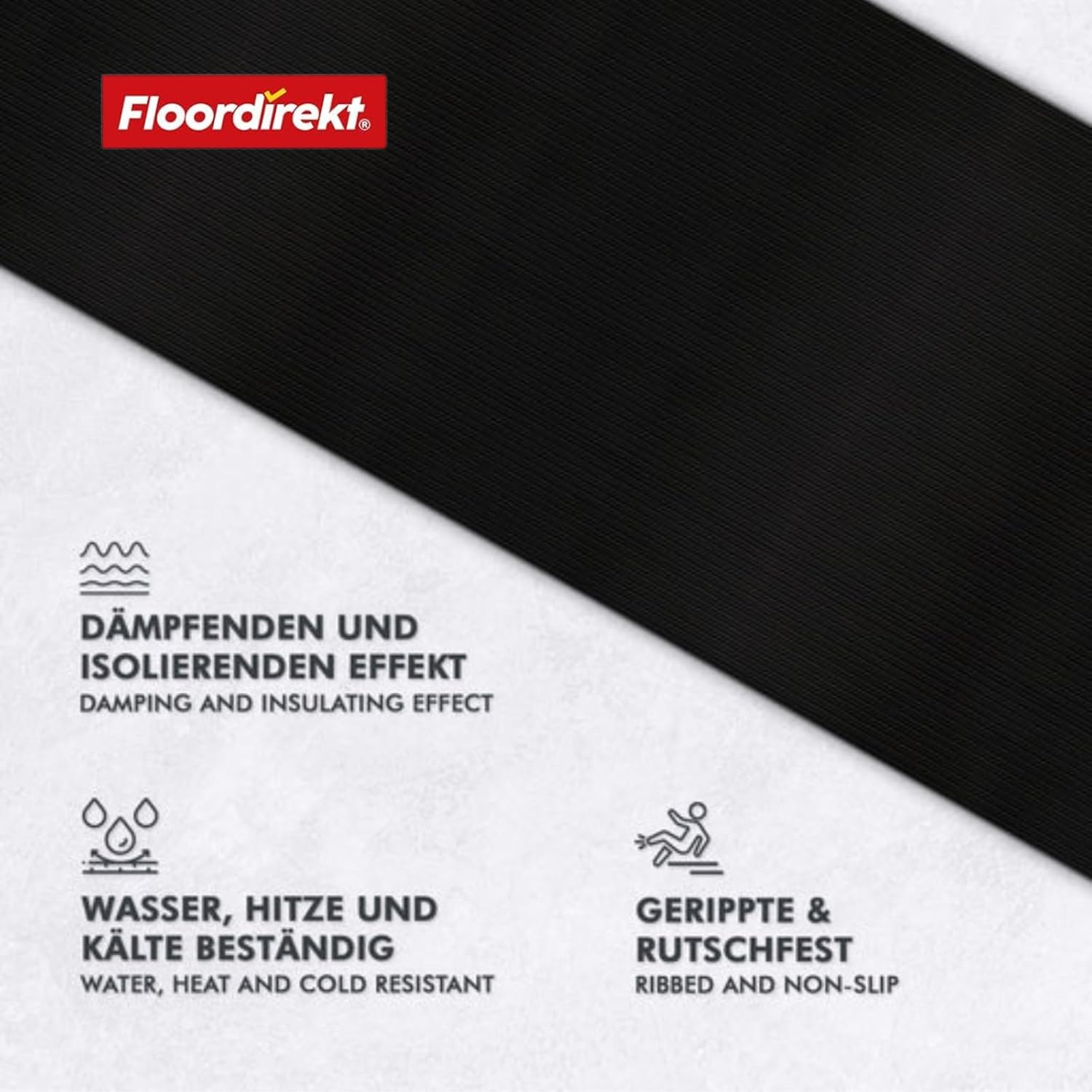 Kabelschutzmatte aus Gummi | Fein gerippt | rutschfest, 3 mm Stärke | Ideale Kabelbrücke für Veranstaltungen & Events