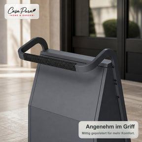 Kaminholzregal | Paolo | Mobiles Brennholzregal mit 2 Rädern & gepolstertem Griff | 43 × 56 × 116 cm