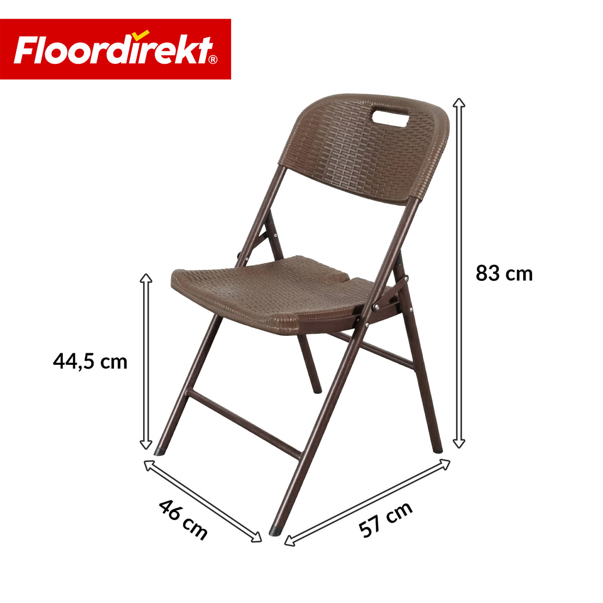 Klappstuhl 2er Set | Niigata | Brauner Gartenstuhl klappbar in Rattan-Optik