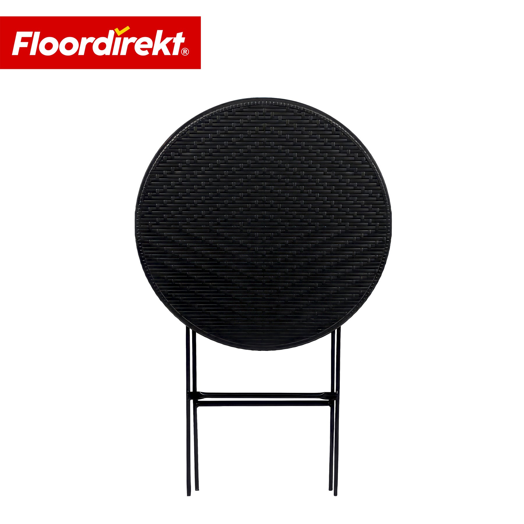 Klapptisch | Toyama | Runder, klappbarer Gartentisch in Rattan-Optik, schwarz | Ø 60 cm