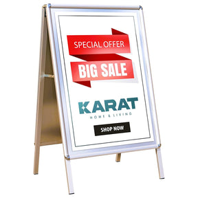 Kundenstopper | DIN A1 & A2 | Doppelseitiger Gehwegaufsteller, Werbeaufsteller aus Aluminium