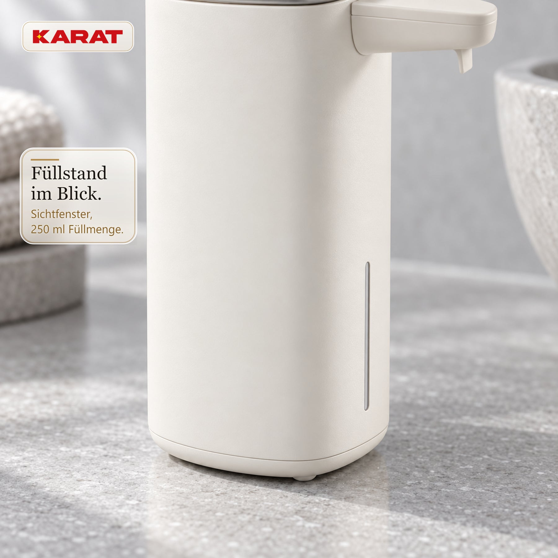 Automatischer Flüssigseifenspender | Liora | Berührungsloser Seifenspender mit Sensor, USB-C-Akku & Edelstahl | 250 ml