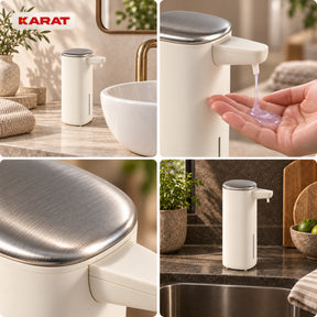 Automatischer Flüssigseifenspender | Liora | Berührungsloser Seifenspender mit Sensor, USB-C-Akku & Edelstahl | 250 ml