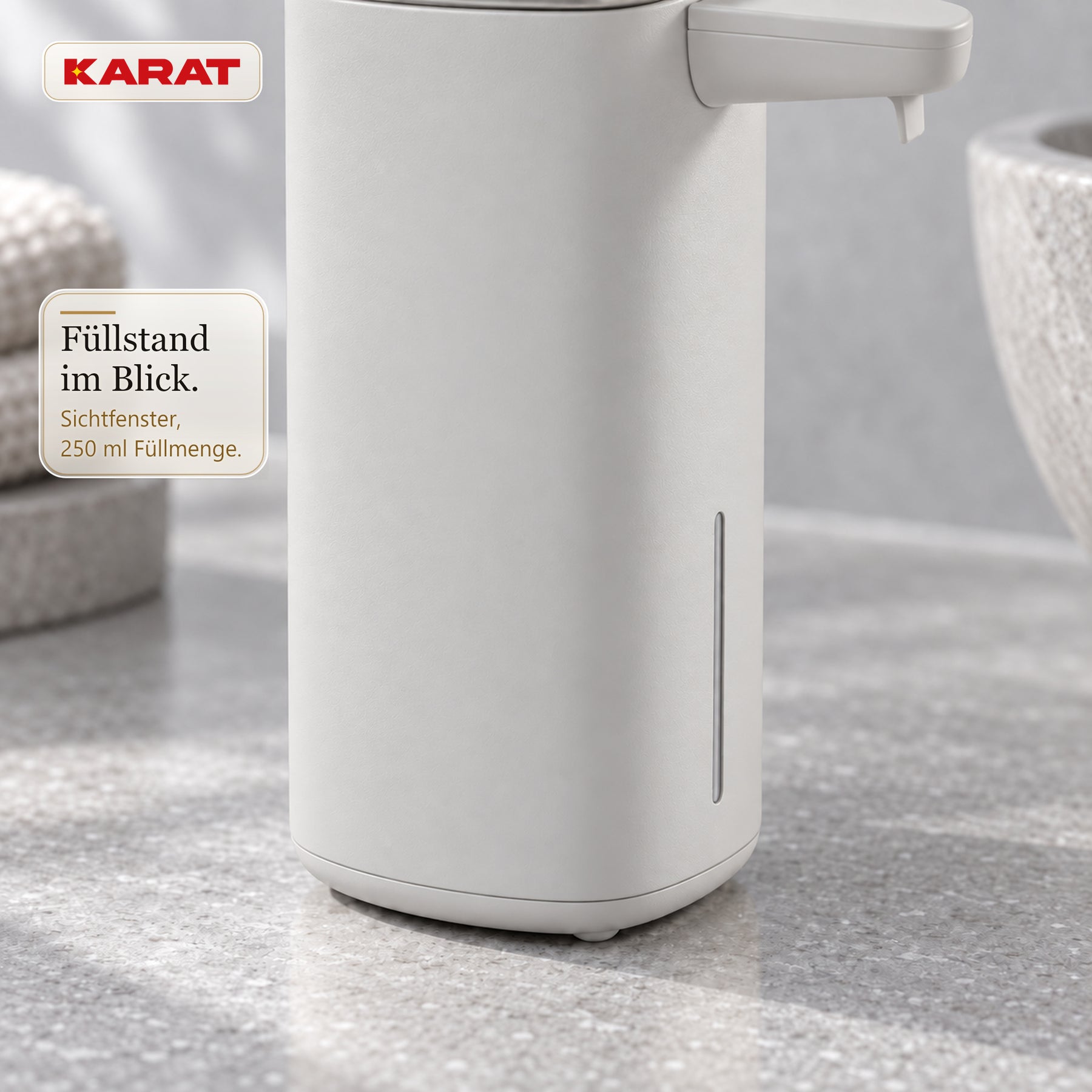 Automatischer Flüssigseifenspender | Liora | Berührungsloser Seifenspender mit Sensor, USB-C-Akku & Edelstahl | 250 ml