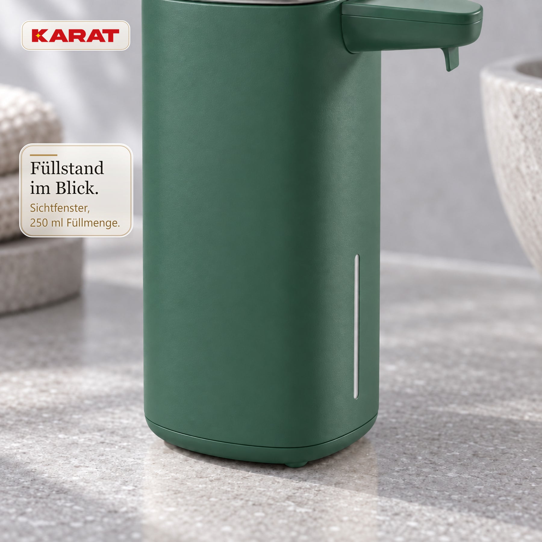 Automatischer Flüssigseifenspender | Liora | Berührungsloser Seifenspender mit Sensor, USB-C-Akku & Edelstahl | 250 ml