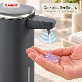 Automatischer Flüssigseifenspender | Liora | Berührungsloser Seifenspender mit Sensor, USB-C-Akku & Edelstahl | 250 ml