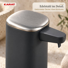 Automatischer Flüssigseifenspender | Liora | Berührungsloser Seifenspender mit Sensor, USB-C-Akku & Edelstahl | 250 ml