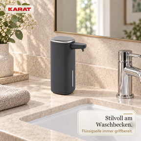 Automatischer Flüssigseifenspender | Liora | Berührungsloser Seifenspender mit Sensor, USB-C-Akku & Edelstahl | 250 ml
