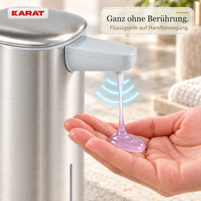 Automatischer Flüssigseifenspender | Liora | Berührungsloser Seifenspender mit Sensor, USB-C-Akku & Edelstahl | 250 ml