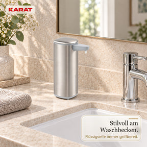 Automatischer Flüssigseifenspender | Liora | Berührungsloser Seifenspender mit Sensor, USB-C-Akku & Edelstahl | 250 ml