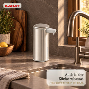 Automatischer Flüssigseifenspender | Liora | Berührungsloser Seifenspender mit Sensor, USB-C-Akku & Edelstahl | 250 ml