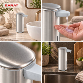 Automatischer Flüssigseifenspender | Liora | Berührungsloser Seifenspender mit Sensor, USB-C-Akku & Edelstahl | 250 ml