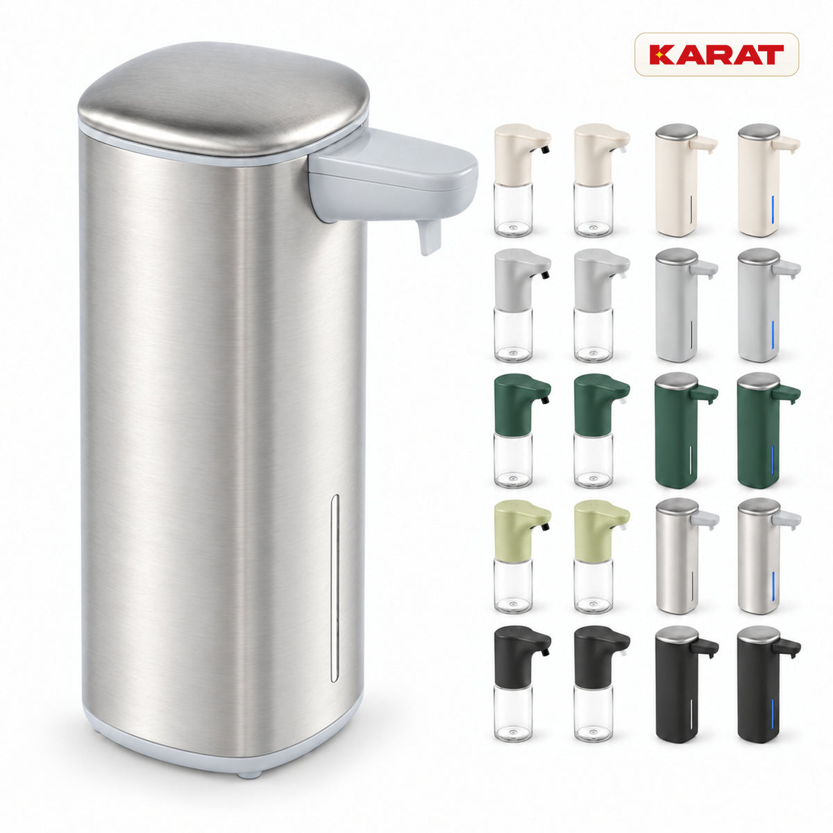 Automatischer Flüssigseifenspender | Liora | Berührungsloser Seifenspender mit Sensor, USB-C-Akku & Edelstahl | 250 ml