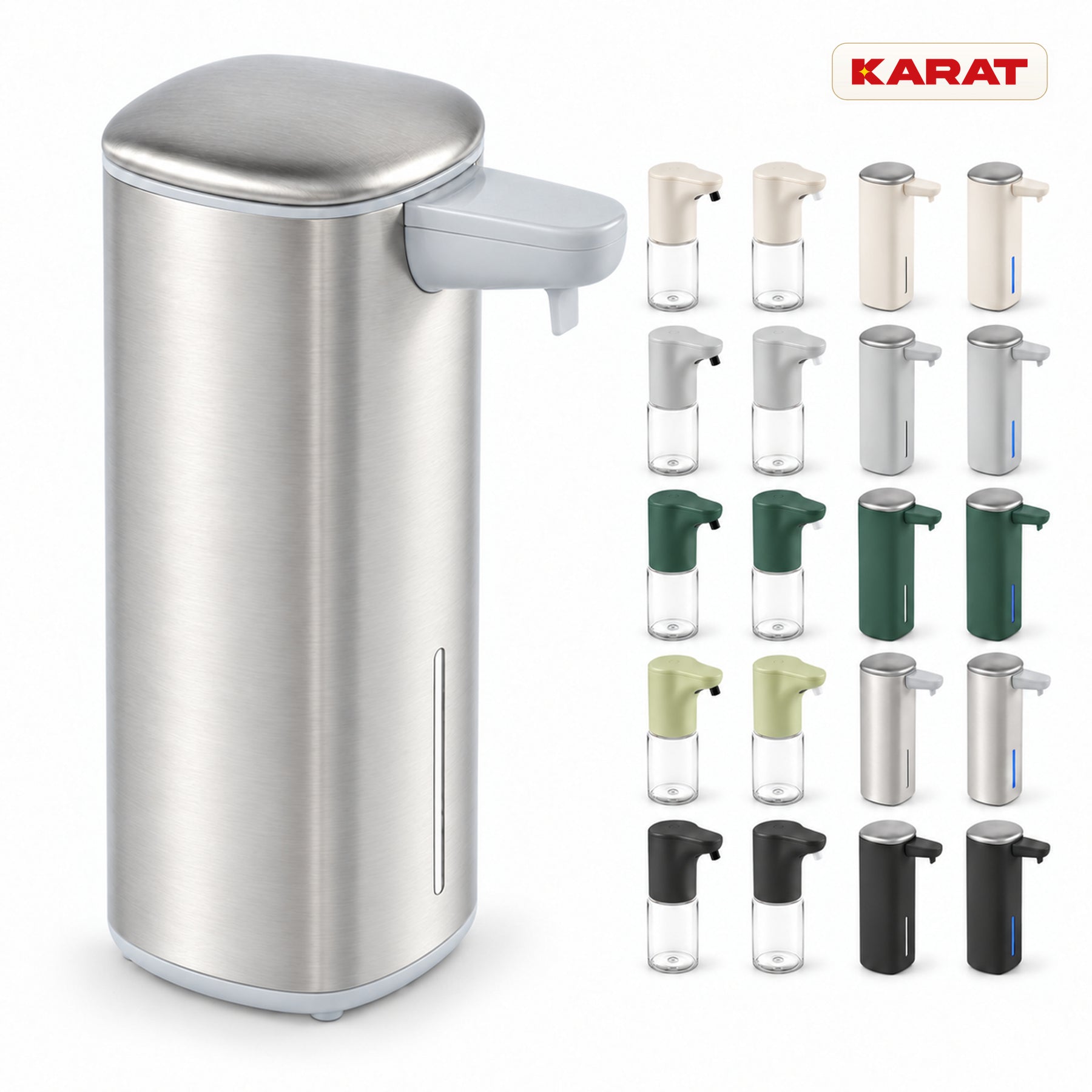 Automatischer Flüssigseifenspender | Liora | Berührungsloser Seifenspender mit Sensor, USB-C-Akku & Edelstahl | 250 ml