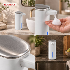 Automatischer Schaumseifenspender | Liora | Berührungsloser Seifenspender mit Sensor, USB-C-Akku & Edelstahl | 250 ml