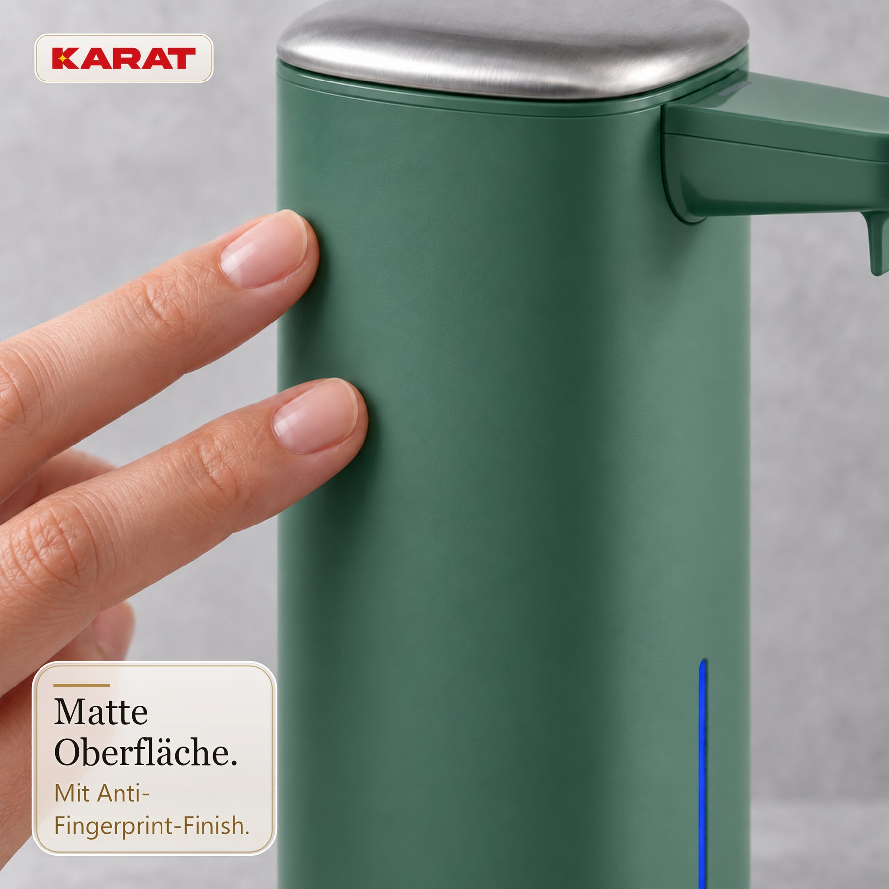 Automatischer Schaumseifenspender | Liora | Berührungsloser Seifenspender mit Sensor, USB-C-Akku & Edelstahl | 250 ml
