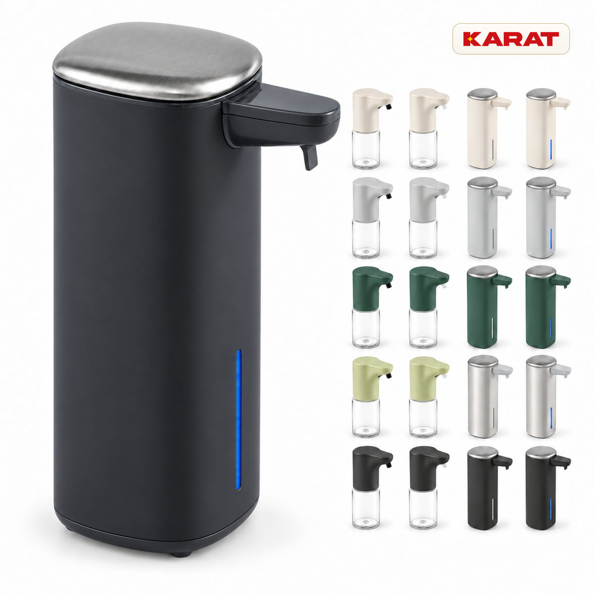Automatischer Schaumseifenspender | Liora | Berührungsloser Seifenspender mit Sensor, USB-C-Akku & Edelstahl | 250 ml