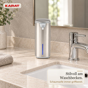 Automatischer Schaumseifenspender | Liora | Berührungsloser Seifenspender mit Sensor, USB-C-Akku & Edelstahl | 250 ml