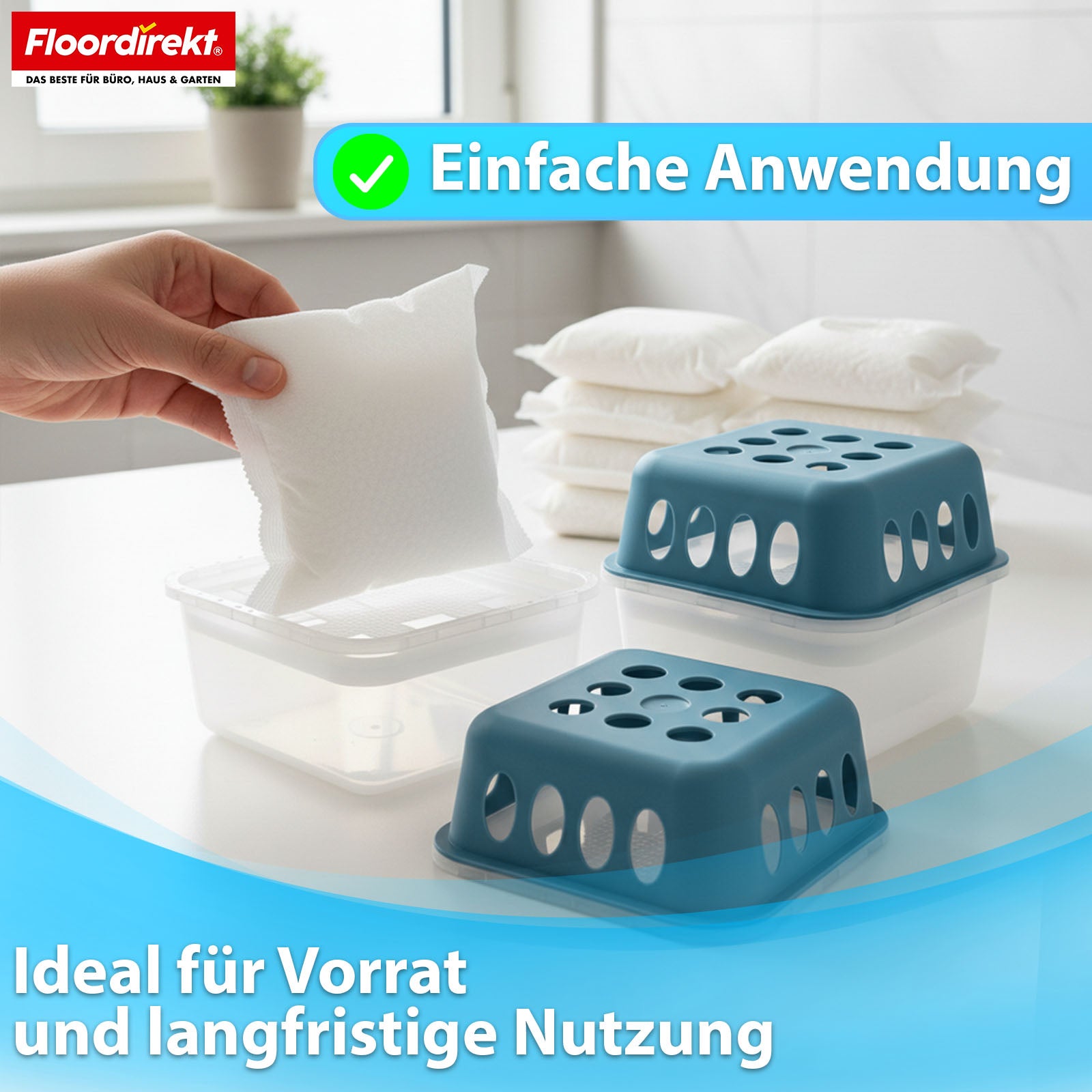 Luftentfeuchter Nachfüllpack 12er Set | Habo | Nachfüllbeutel für Raumentfeuchter für Keller, Bad, Wohnräume