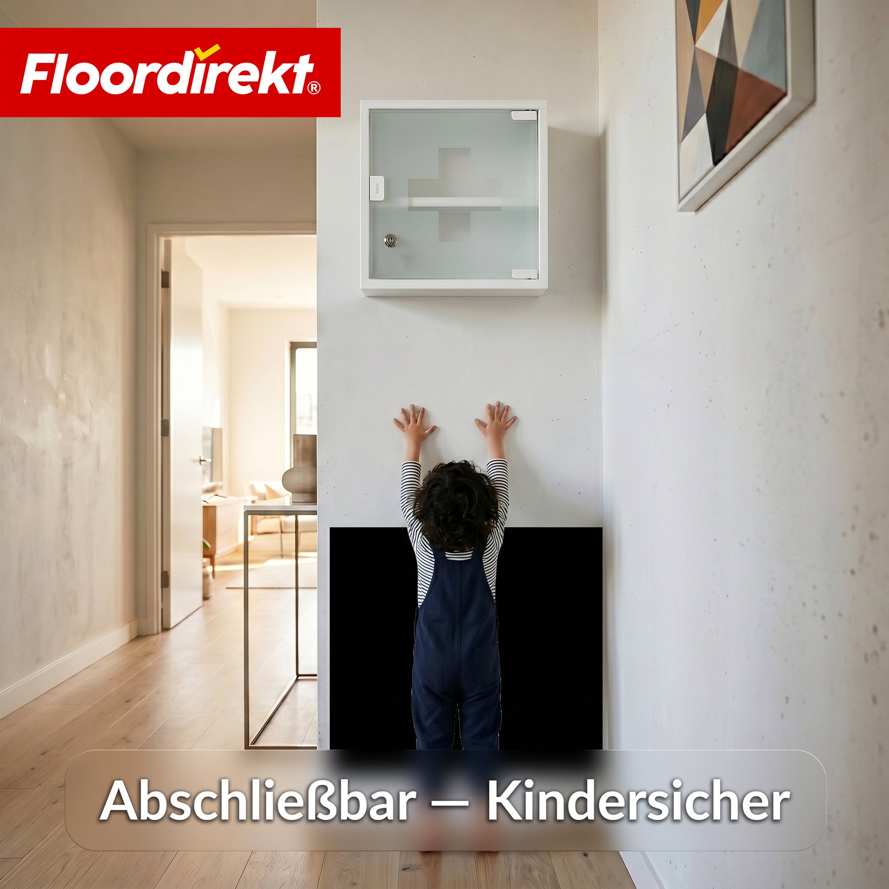 Medizinschrank | Allen | Abschließbarer Arzneischrank aus Edelstahl oder weiß pulverbeschichtet | Medikamentenschrank mit Glastür